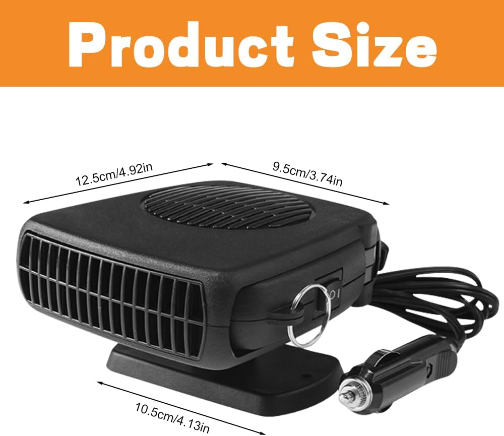 Car Heater,12V Portable Auto Heater with 2 in 1 Fast Heating and Cooling,Plug in Cigarette Lighter Defroster,120W Car Demister,Defogger 360&deg; Rotation for Vehicles Quick Heating Air image number 4