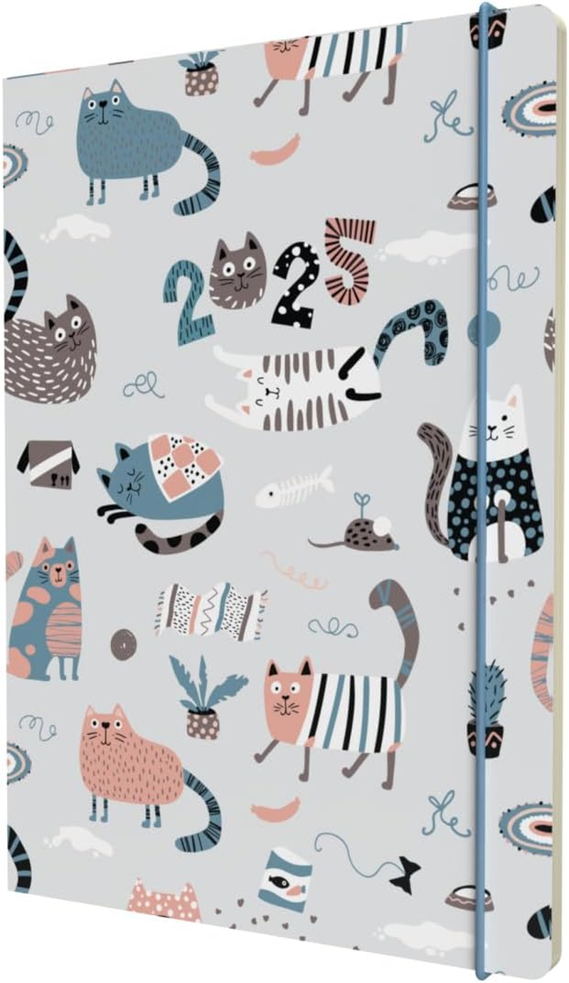 Collins Maru 2025 Planner - A5 Week to View Cut Flush Diary - Cats - (MR153.CT-25) - Weekly Planner with Cute Animal Design image number 4