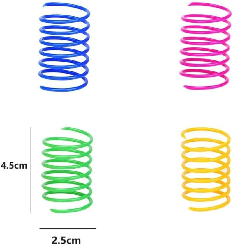 Cat Spring Toys, 32Pcs Colorful Plastic Coils Kittens Supplies Spiral Springs Coil Springs for Cats Kittens image number 1
