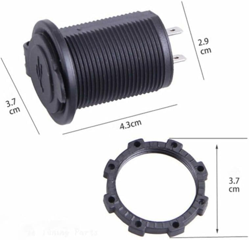 12V USB Outlet, 12V/24V Dual USB Car Socket Charger Charging Ports for Car Motorcycle Cigarette Lighter image number 1