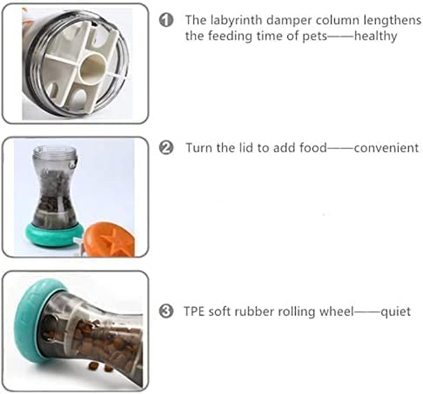 Dog Treat Dispensing Puzzle Toys for Small Dogs to Keep Busy,Interactive Chase Toys for Dog Improves Digestion,Enrichment Dog Food Slow Feeder,Barbell-Shaped Dog IQ Treat Dispenser Toys image number 3