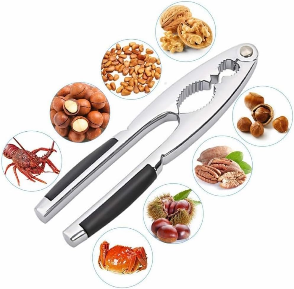 DACUAN Nutcrackers for Nuts,Metal Nut Cracker Tool, Indoor Nutcracker for Hazelnuts Walnut Crab, Portable Seafood Opener Plier for Camping 17 Cm image number 4