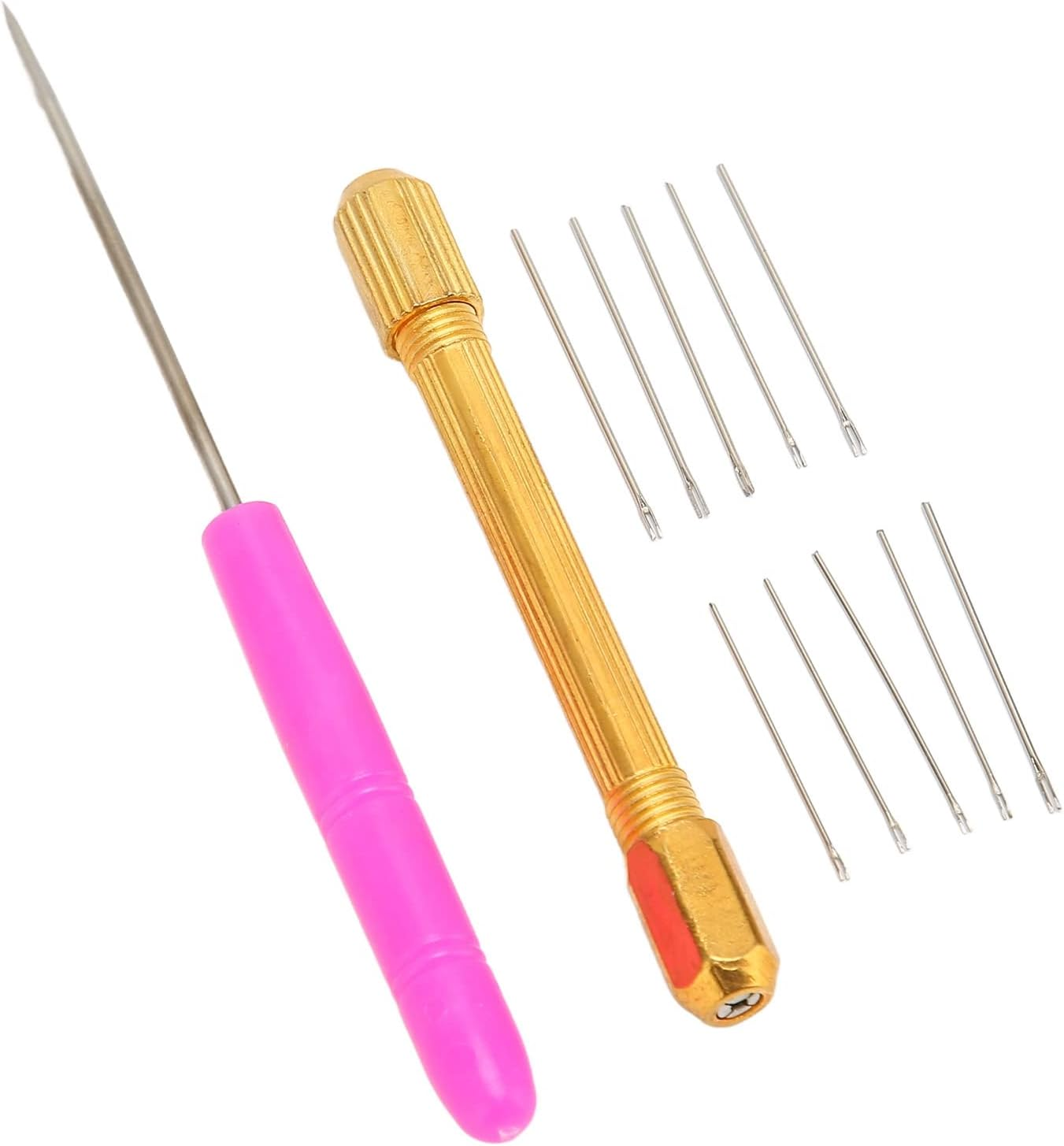 Hair Reroot Tool Doll Hair Rooting Holders 10Pcs Awl Alloy Handles Doll Hair Making Accessories, Doll Hair Rooting Tools Comfortable to Grip for Doll DIY Shop, Home Salon image number 1