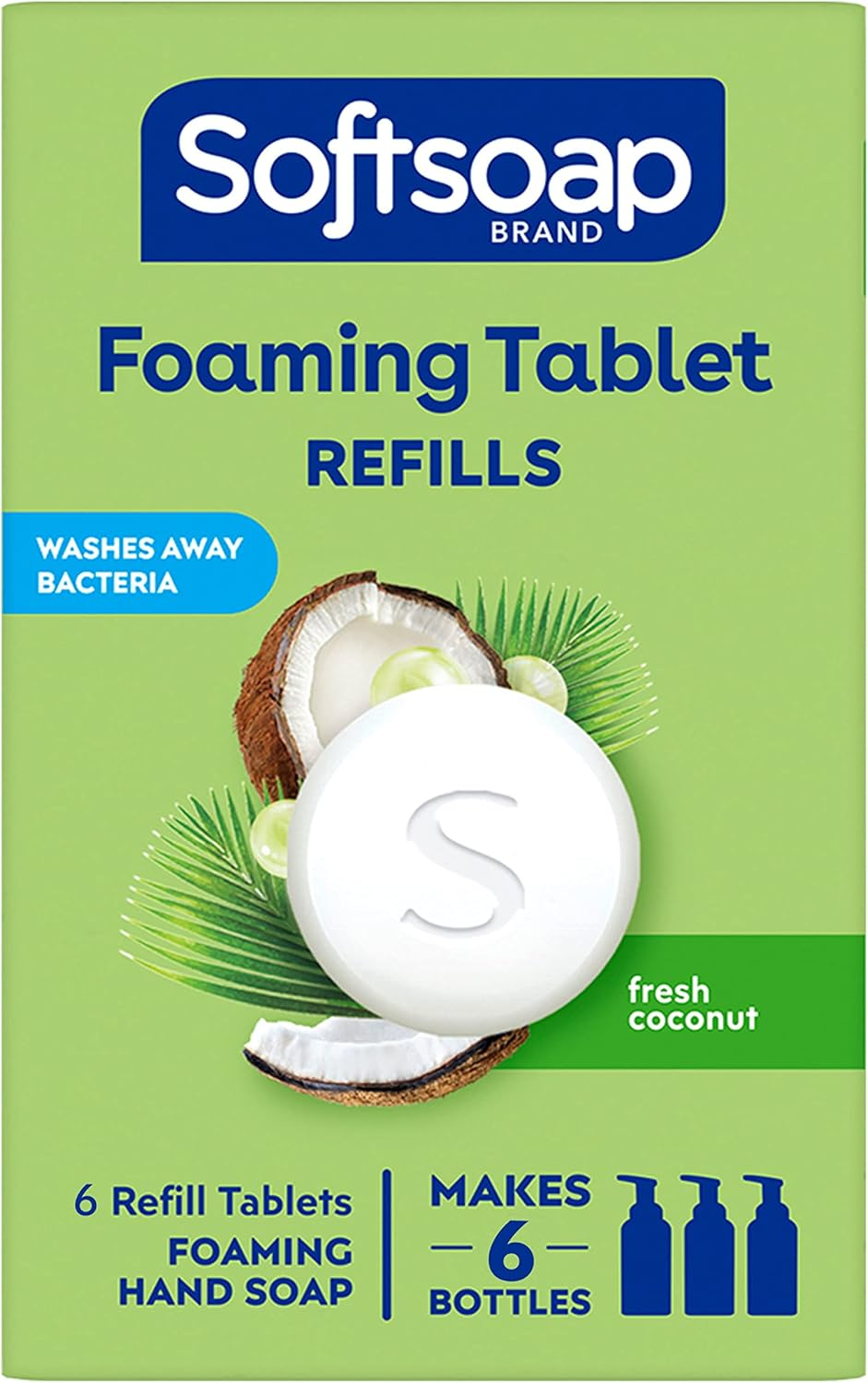 Softsoap Hand Soap Tablets, Foaming Hand Soap Refill Tablets, Fresh Coconut, 6 Tablets image number 4