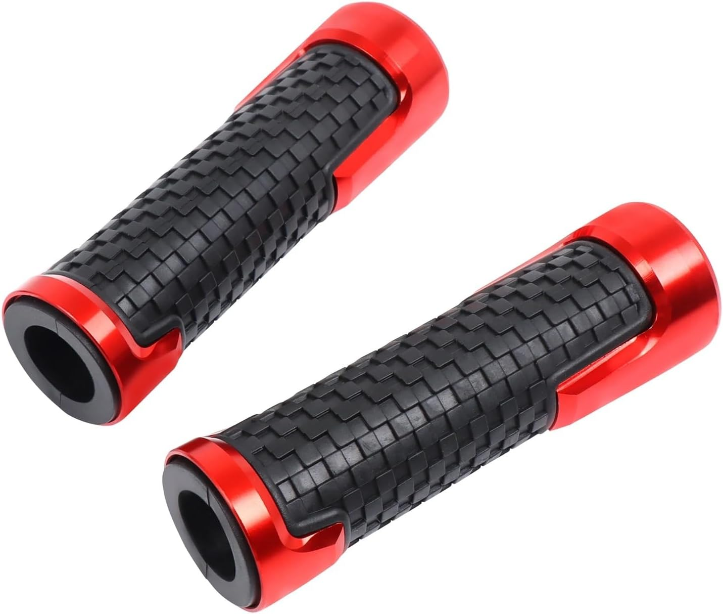 Jiningfushengdianzi Compatible with Kawasaki Ninja 250R 300 ER6 650 ZX6 ZX7 ZX9 ZX10 ZX12 ZX14 Z650 7/8'' 22MM Universal Motorcycle Handlebar Handle Grips End(Red) image number 3