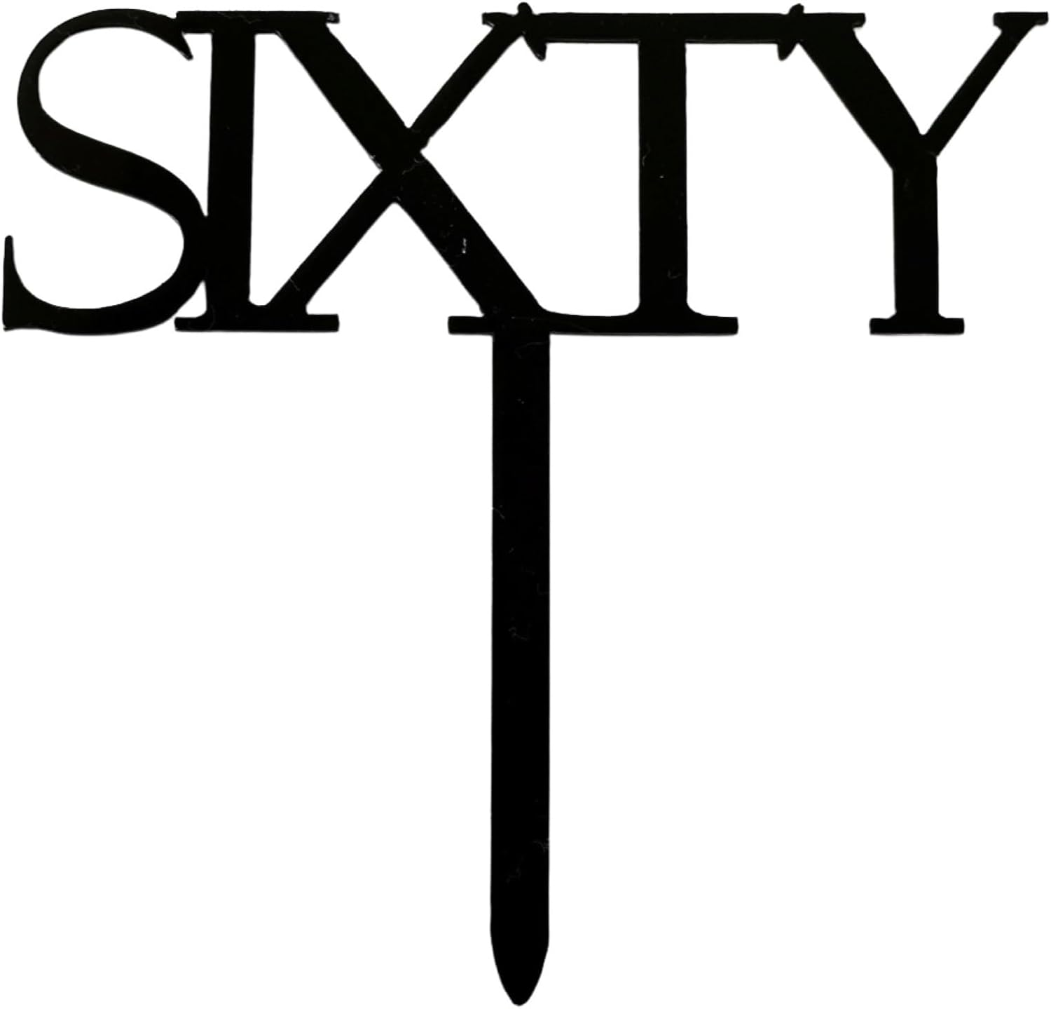 Sixty Acrylic Timeless Black 60Th Birthday Cake Topper Party Decorations