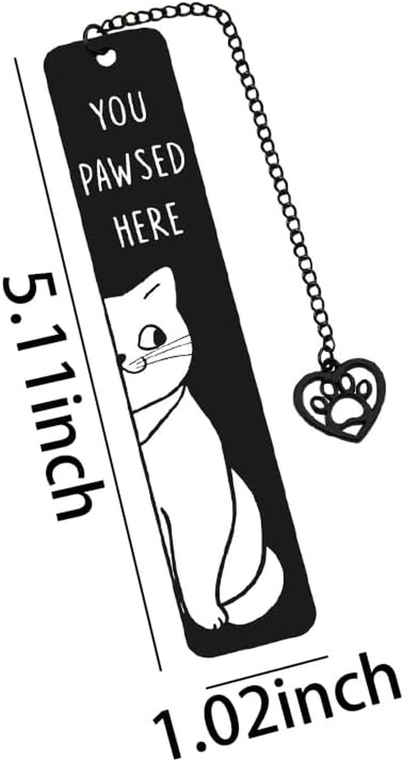 Cat Bookmark for Book Lovers Gifts for Women Men Bestie Friend Funny Cat Lover Christmas Birthday Gifts for Her Him Bookish Book Markers for Readings Cute Book Accessories Bookmarks with Black Tassel image number 2