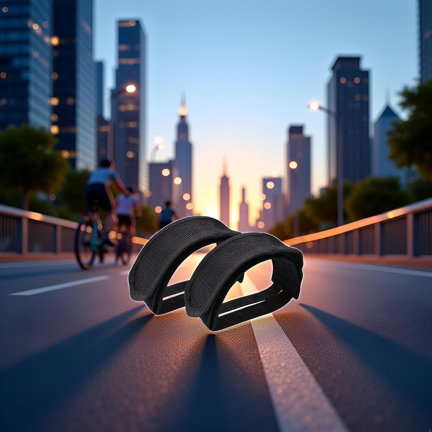 2 Pcs Beam Strap Pedal Straps Cycling Kids Bike Foot Pedal Straps Toe Clips Straps Tape Cycling Parts and Components for Fixed Gear Bike Pedals and Cleats(Black) image number 1