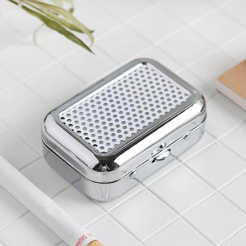 Mini Portable Ashtray with Lid, Metal Portable Pocket Ashtray, Compact Cigarette Snuffers for Ashtrays Office Indoor Outdoor Car Supplies image number 1