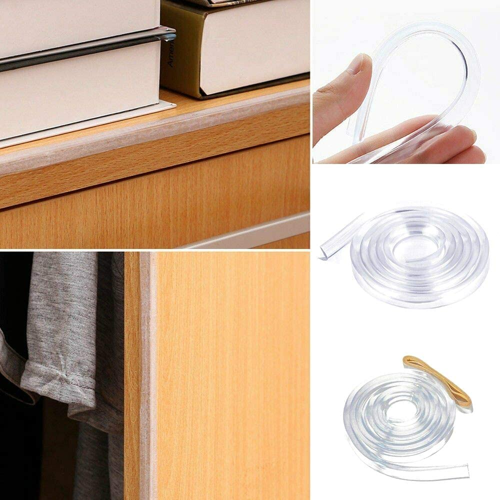 6M/20FT Baby Proofing, Edge Protector Strip Clear, Silicone Soft Corner Protectors with Upgraded Strong Adhesive, Edge Protectors for Cabinets, Tables, Drawers