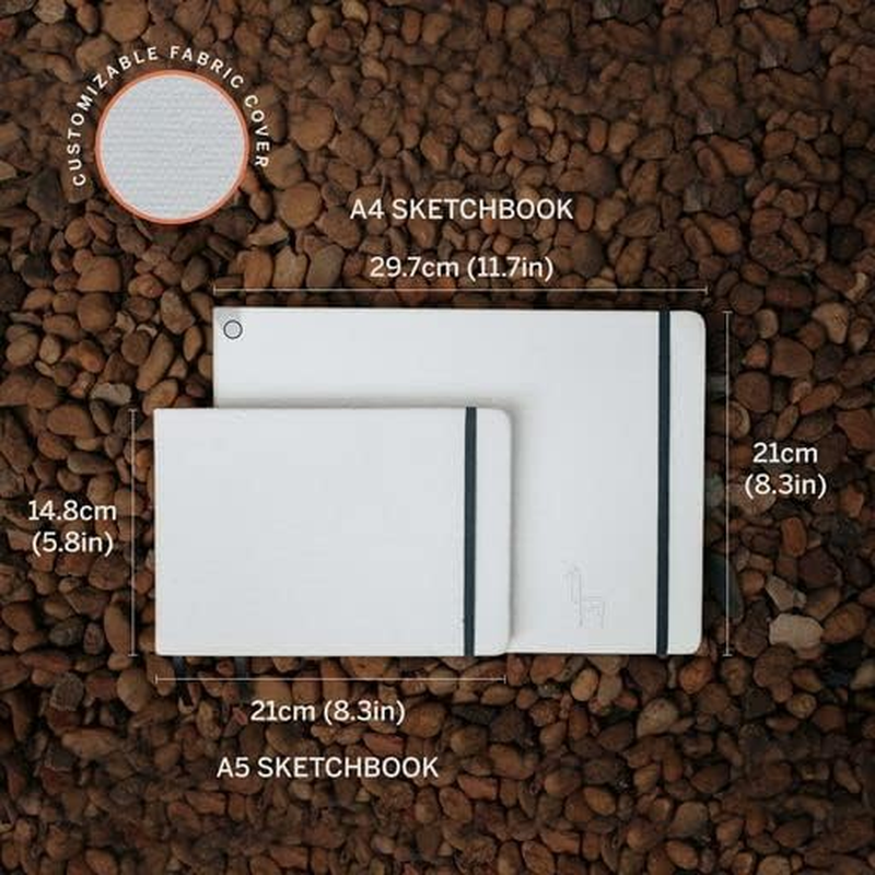 Etchr Mixed Media Sketchbooks for Drawing and Painting I A5 5.8X8.3In Hot Press Smooth 100 Percent Cotton Sketch Watercolor Paper I Vegan Friendly I 54 Pages Landscape Format image number 2