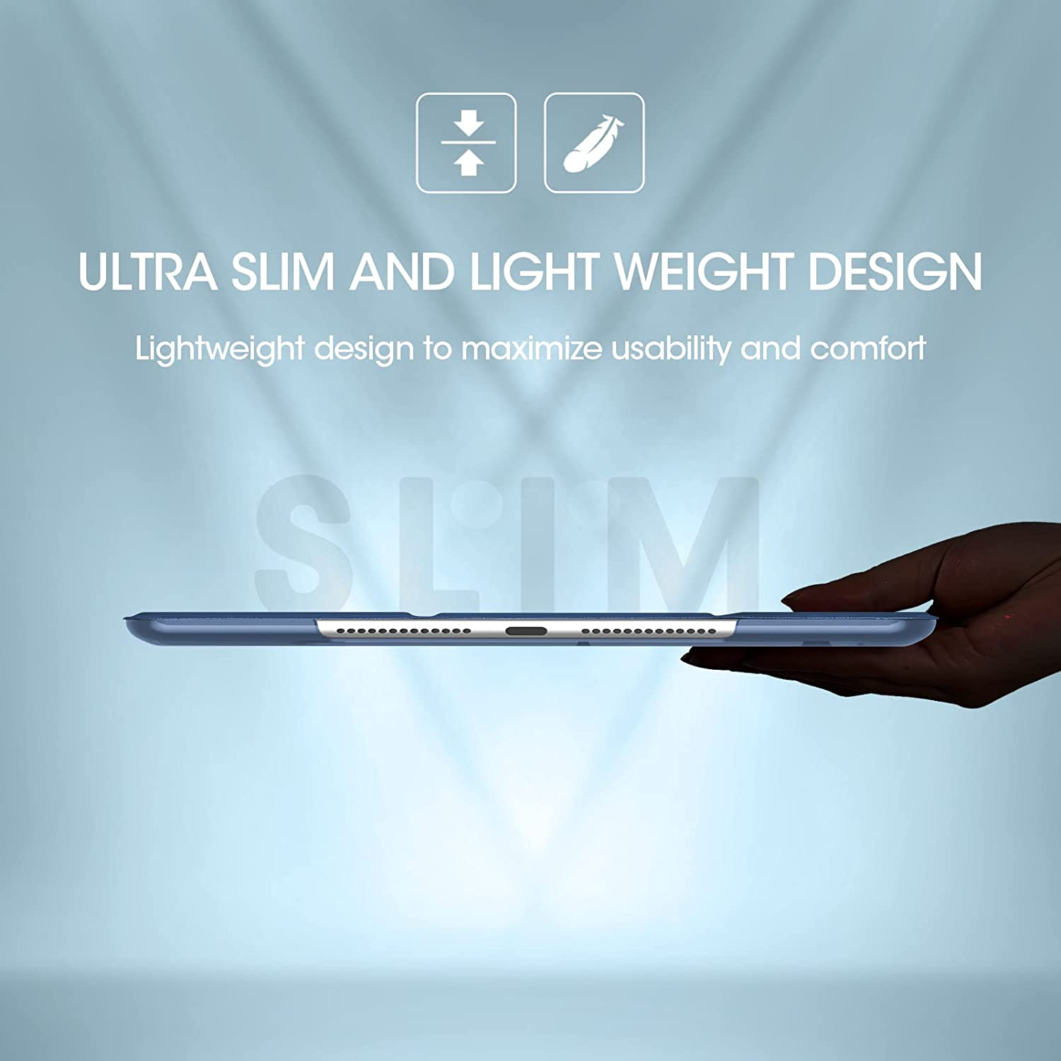 Procase Ipad 10.2 Case 9Th Gen 2021/ Ipad 8Th Gen 2020/ 7Th Gen 2019, Slim Stand Hard Back Shell Protective Smart Cover Case for 10.2 Inch Ipad 9/8/7 -Darkblue