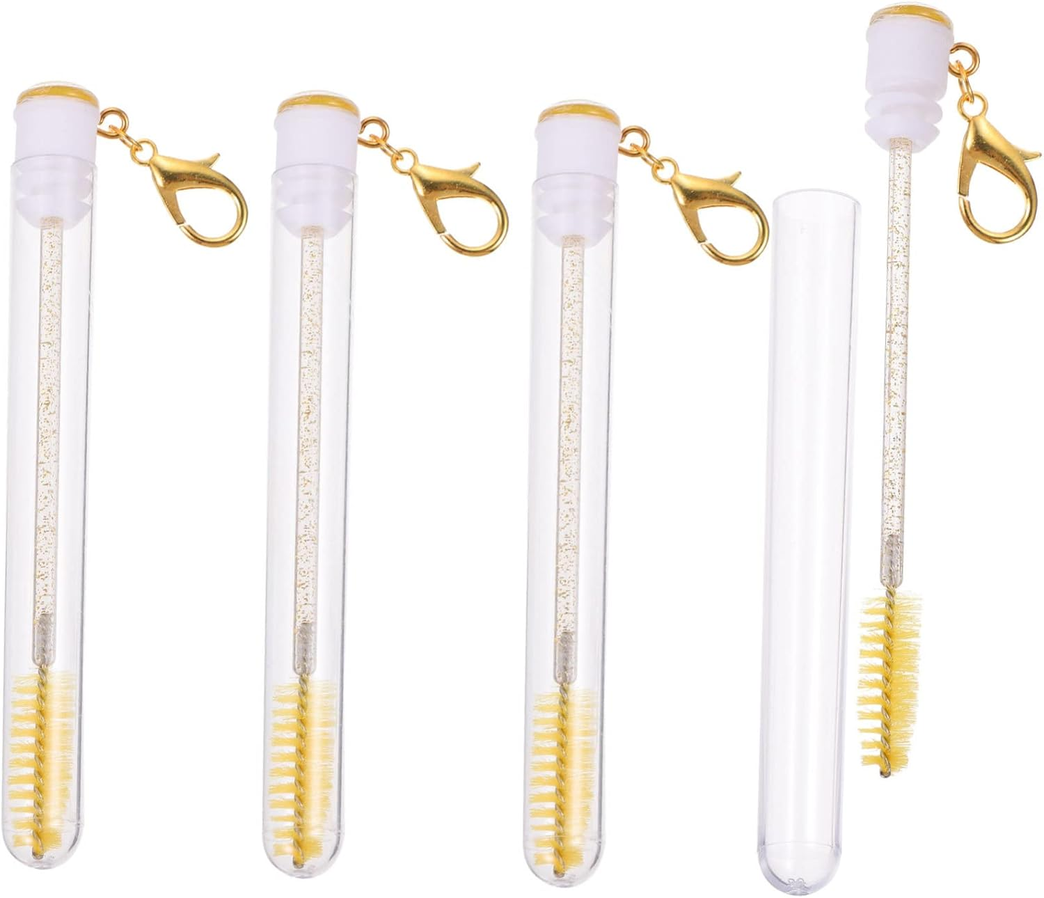4Pcs Tube Mascara Brush Lash Brow Comb Mini Mascara Makeup Makeup Gadgets DIY Lash Wand Tubes Eye Extension Tool Empty Bottle Rosy Acrylic