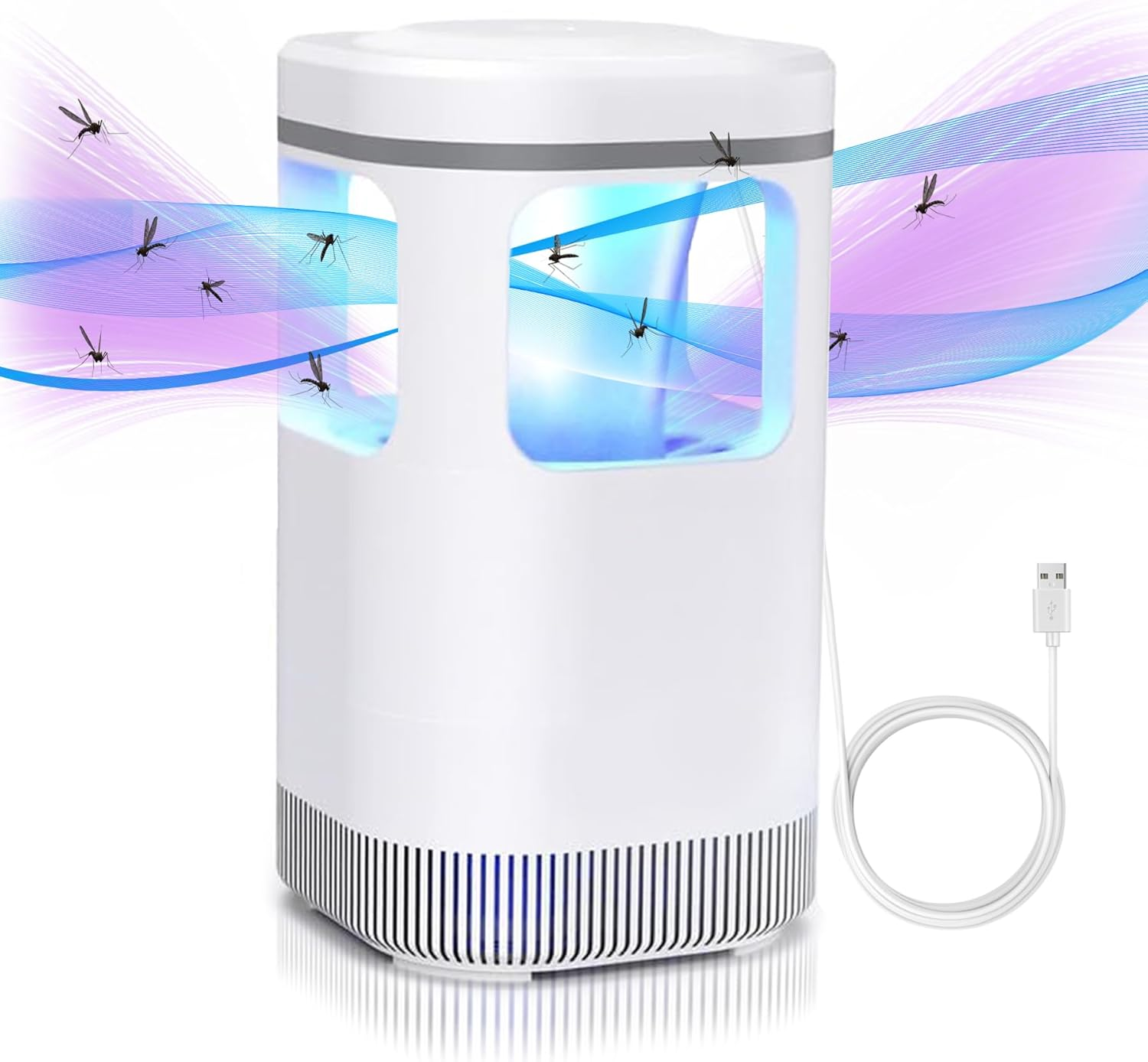 Electric Fly Catcher, IGGDOQI Portable Bug Zapper, USB Mosquito Killer, Fly Killer UV Insect Killer Bug Zapper, 360&deg; Attract Zap Flying Insect for Patio Bed Office Camping and Home image number 1