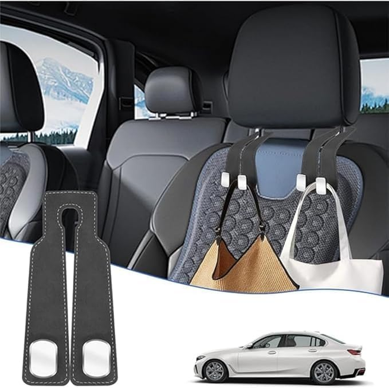 Car Seat Hooks for Headrest, 2 Pcs Car Seat Hooks, Back Double Hook, Seat Back Storage Hook, Double Hook Holder for Convenient Storage image number 5