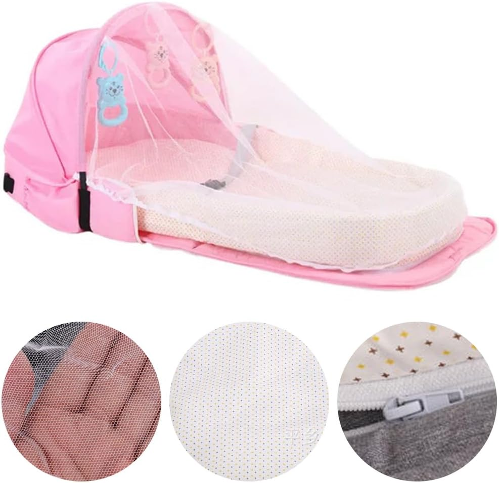 Multifunctional Diaper Storage Container,Travel Backpack,Outgoing Shoulder Bag,Lightweight Travel Pod,Easy to Carry,Detachable Design for Travel,Shopping,Camping (Pink) image number 4