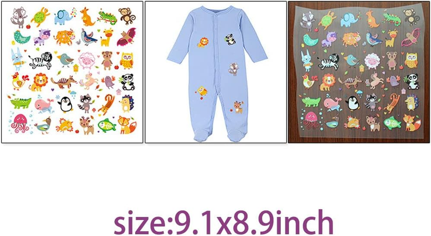 Kids Patches Lovely Animal Iron on Transfer Stickers with Many Different Cute Lion Cow Leopard Cartoon Things Appliques Stickers Boys Girls Children Clothes Decor Free DIY 4 PCS - 2 image number 6