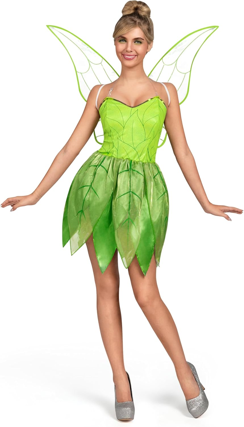 Spooktacular Creations Women Green Fairy Fairytale Dress with Fairy Wings Costume Set for Adult Halloween Costume image number 1