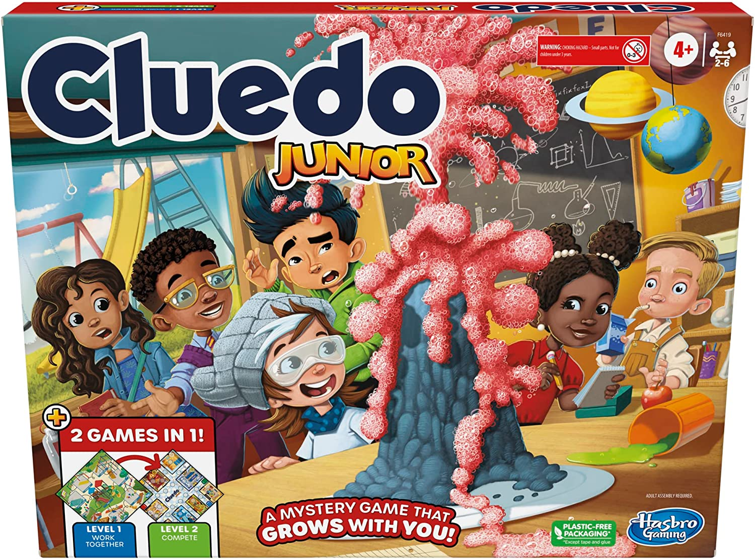 HASBRO GAMING Clue Junior Game, 2-Sided Gameboard, 2 Games in 1, Clue Mystery Game for Younger Kids Ages 4 and Up, Kids Games for 2 to 6 Players, Junior Games image number 2