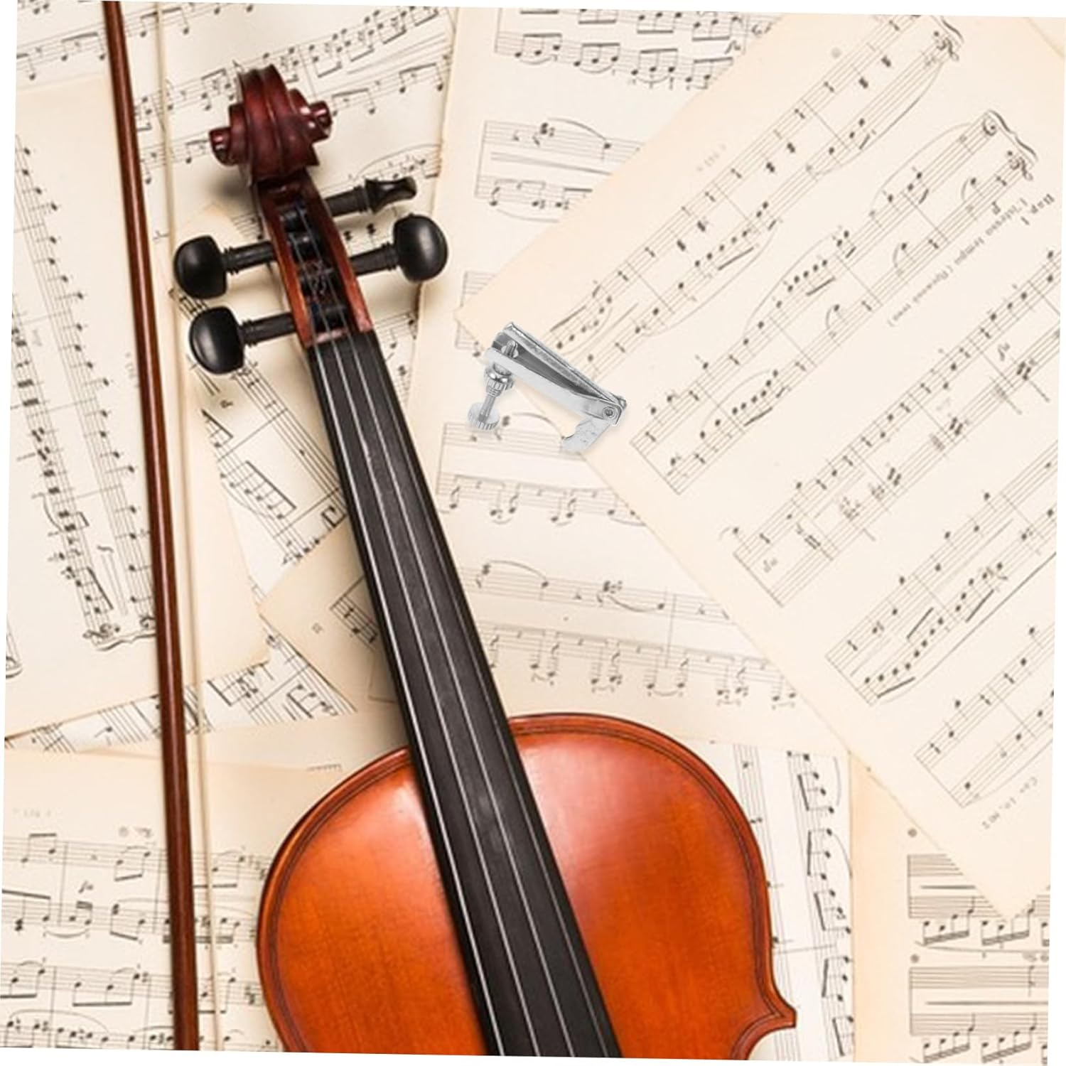 VICASKY 4Pcs Violin Fine String Adjuster Zinc Alloy Silver for 3/4 4/4 Violin Easy Adjustment Professional Performance image number 3