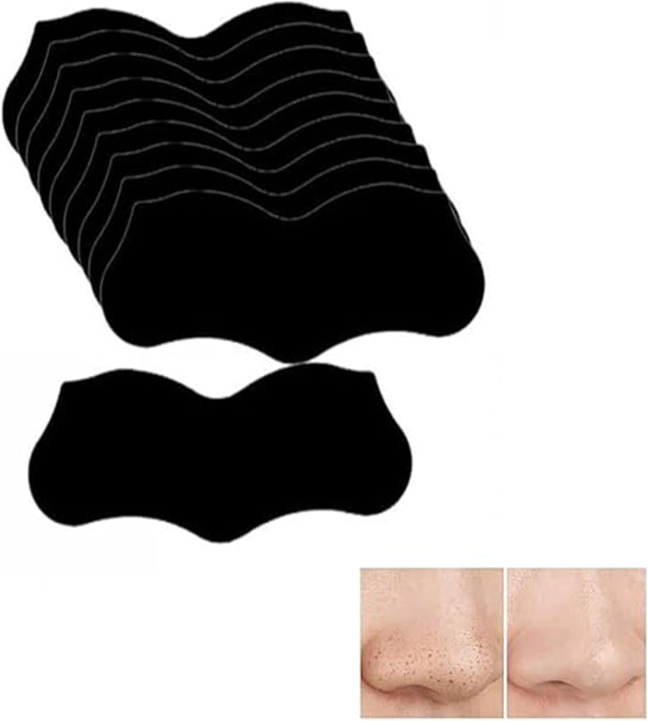 100Pack Blackhead-Removing Nose Strips, Blackhead Pore Strips, Charcoal Black Deep Cleansing Nose Strips for Men and Women (Black） image number 3