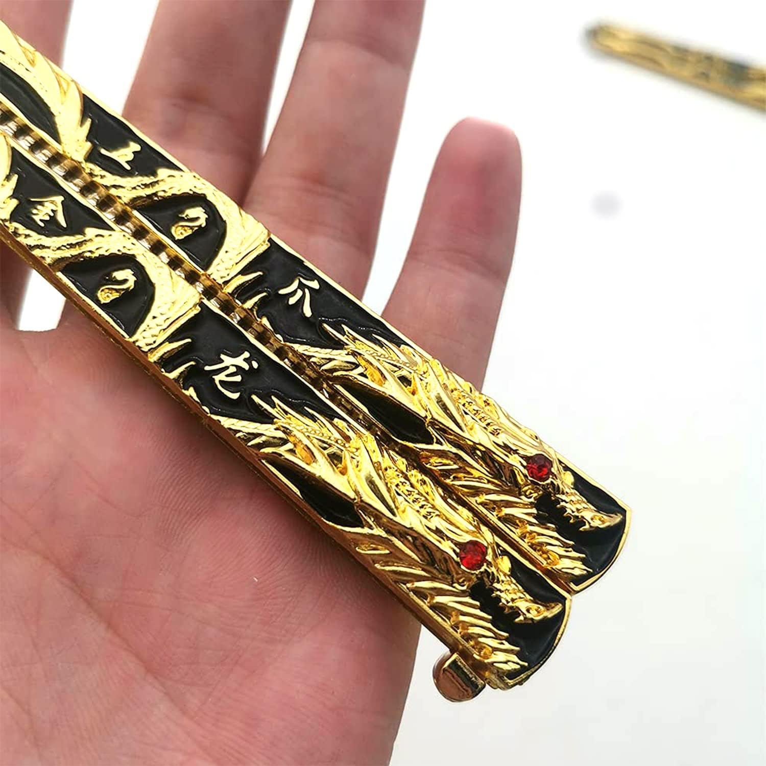 WANLIAN Beautiful Comb,Beautiful Comb Stainless Steel Folding Practice Combs Hair Styling Tools for Sport Outdoor Use (3 Colour Dragon Comb) image number 3