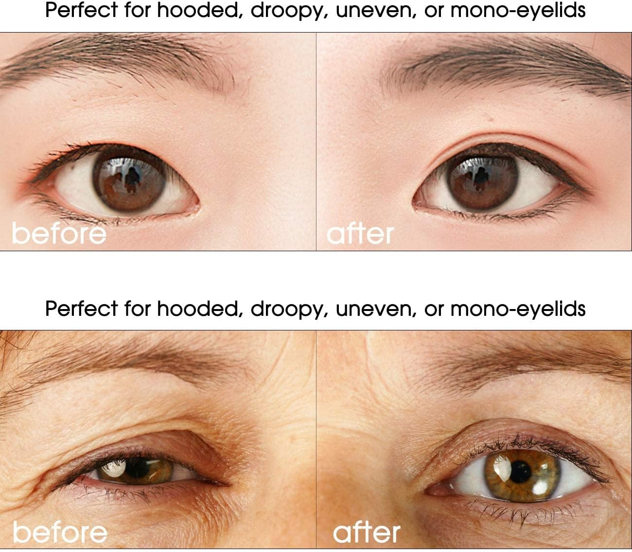 Breathable Single Side Sticky Double Eyelid Tape Paste Stickers Medical Grade Latex Free Eyelid Tapes, Perfect for Hooded Droopy or Mono-Eyelids (Slim) image number 2