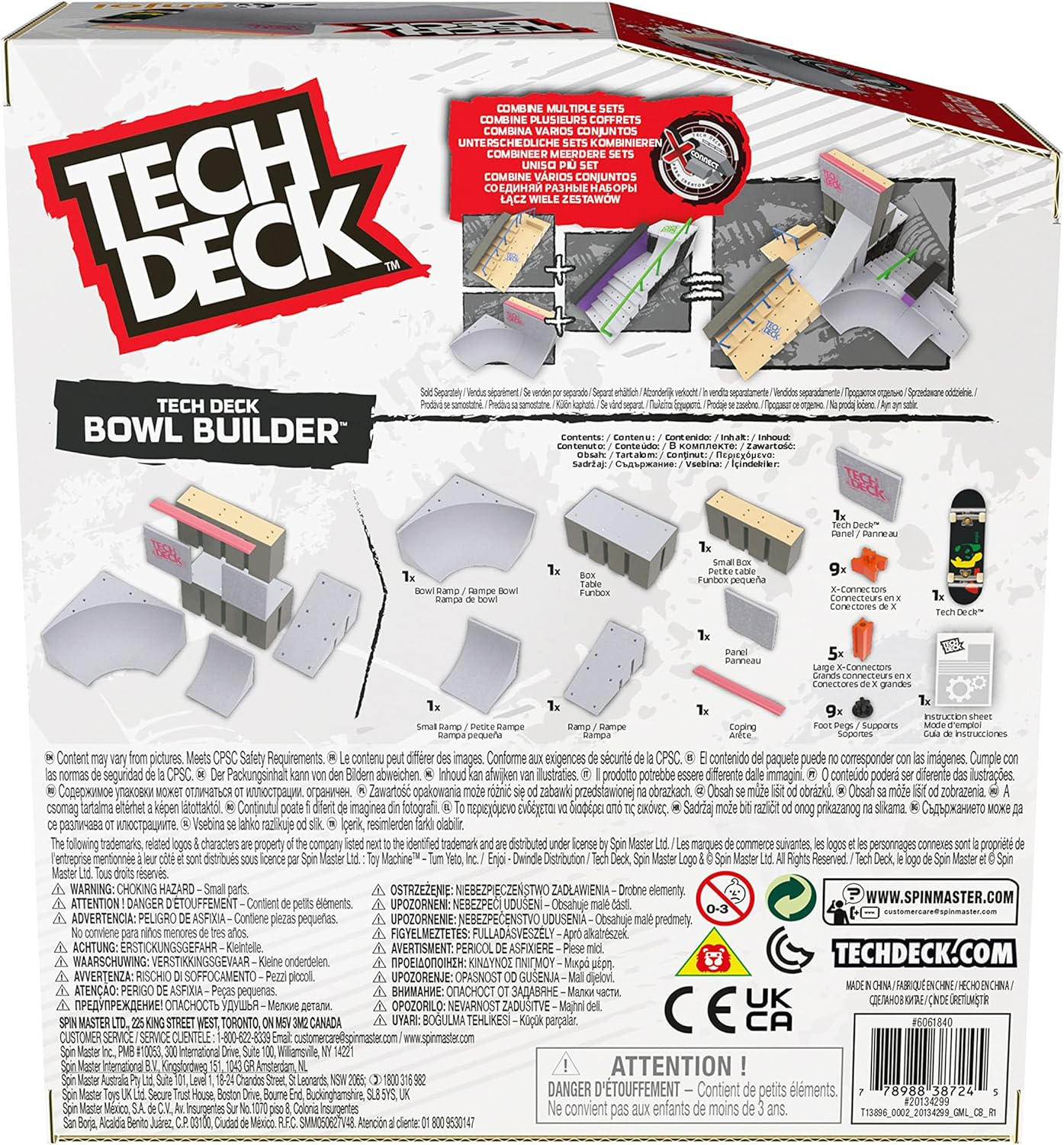 Tech Deck Bowl Builder X-Connect Park Creator, Customizable and Buildable Ramp Set with Exclusive Fingerboard, Kids Toy for Ages 6 and Up, 6062886 image number 3