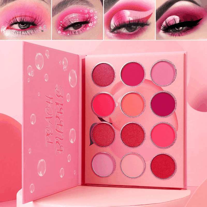 Red Eyeshadow Palette Matt Glitter, Afflano Coral Orange Red Eyeshadow Palette Highly Pigmented Waterproof, Nude Tones Earth Tones Rose Yellow Gold Warm Autumn Shimmer Glitter Eyeshadow Makeup Palette Set