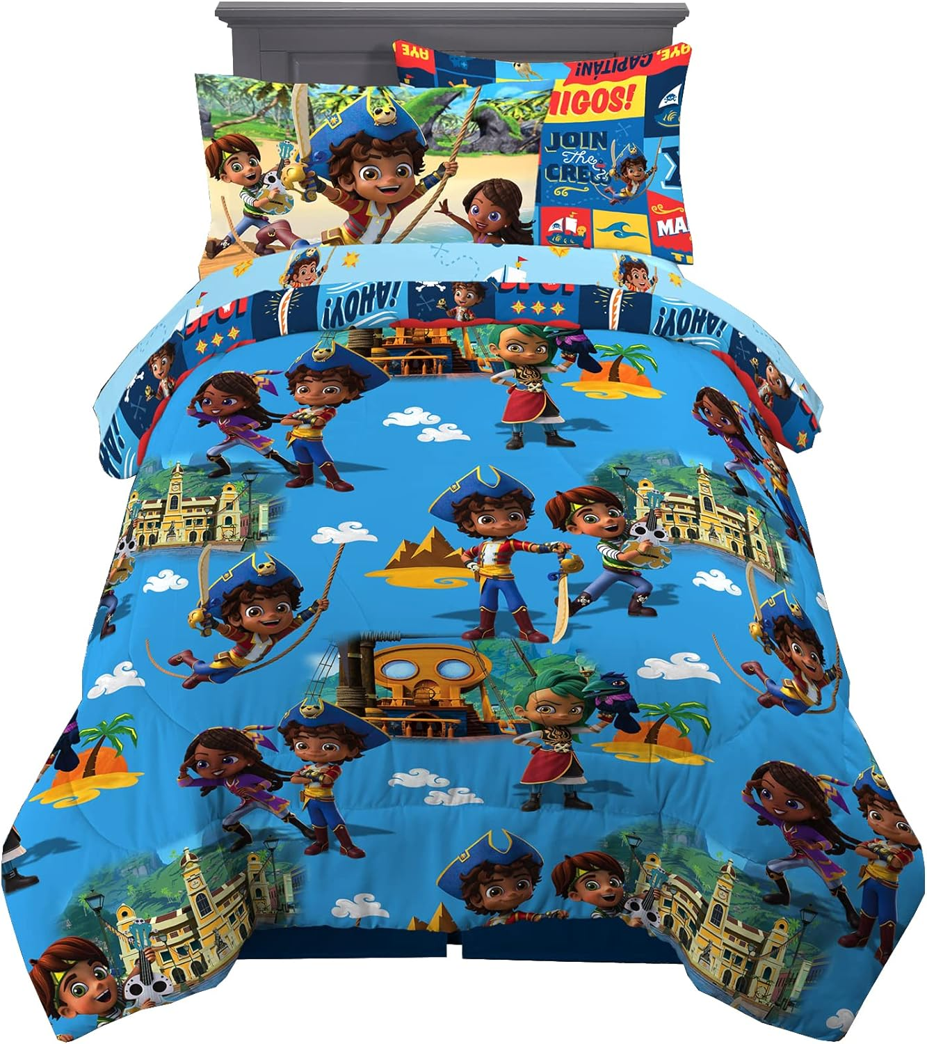 Franco Disney Princess Kids Bedding Super Soft Comforter and Sheet Set with Sham, 7 Piece Full Size, Official Disney Product by (Prints May Vary)