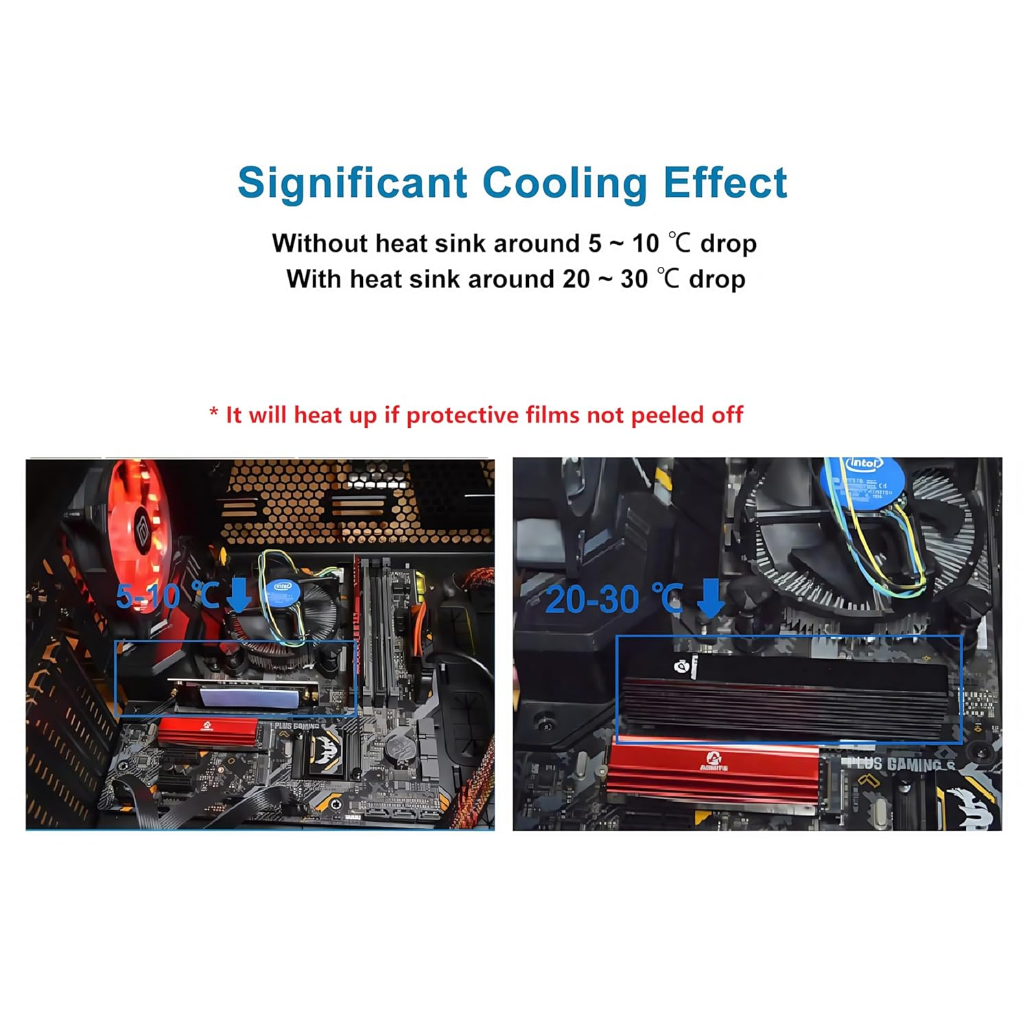 12 Pack Assorted Thickness 0.5 1.0 1.5 Mm Thermal Conductive Silicone Pads with 6.0 W/Mk Thermal Conductivity, Soft Safe Simple to Apply for SSD CPU GPU LED IC Chipset Cooling -Blue - 12-Pack Blue image number 5