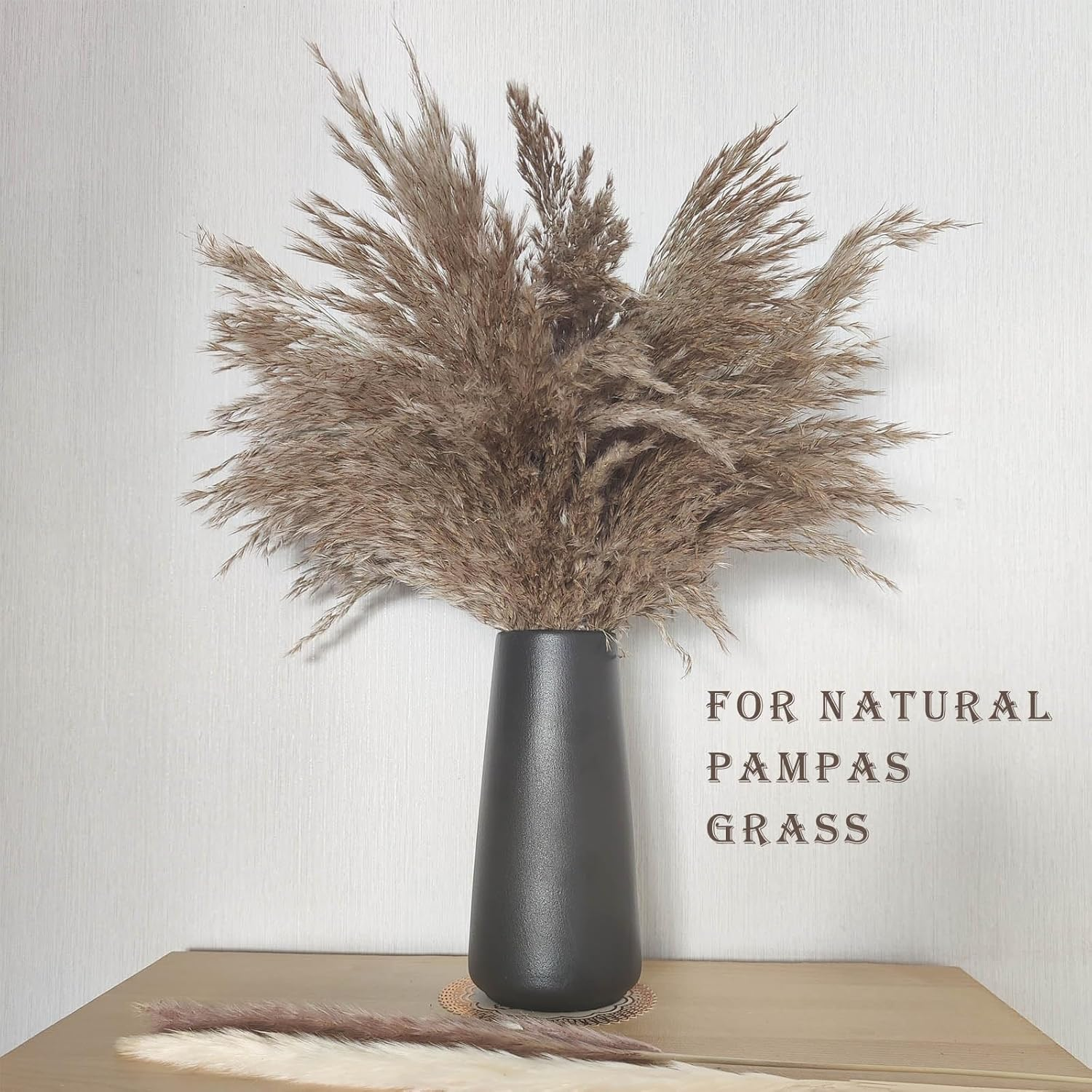 HUBUISH Ceramic Vase - Flower Vase Minimalism Style for Modern Table Shelf Home Decor, Fit for Fireplace Bedroom Kitchen Living Room Centerpieces Office Desk (Solid Black, Super Big) image number 3