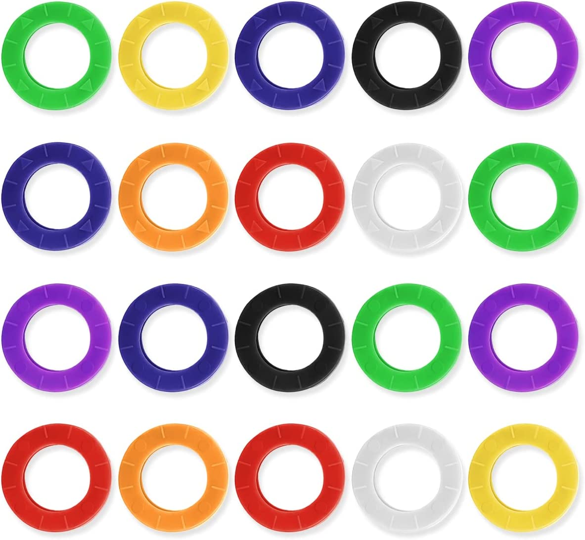 Silicone Cap, 20 Pcs Colorful round Tags Covers Set for Car Door, Home Keys, Identifying (Random Color)