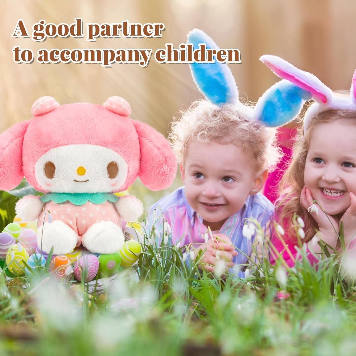 8 Inch Cute My Melody Plush Toys, Kawaii Cartoon Melody Strawberry Stuffed Animal Pillow Doll Perfect Birthday Party Favor Gifts for Kids Girls Anime Fans image number 4