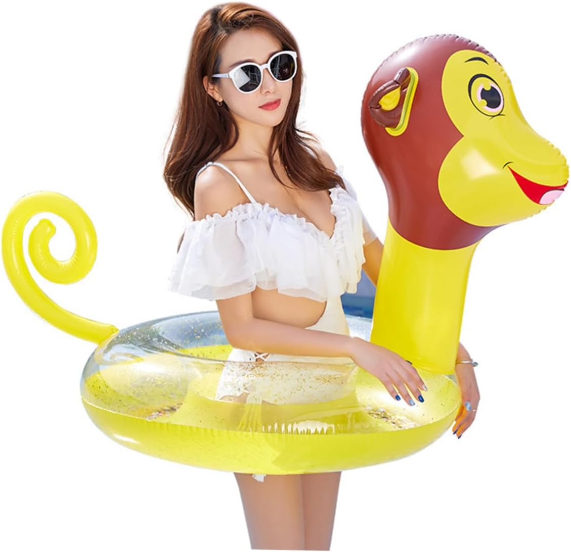 Toyvian PVC Swim Ring for Adults Thickened Sequins Inflatable Water Playing Ring for Summer Pool Party image number 2