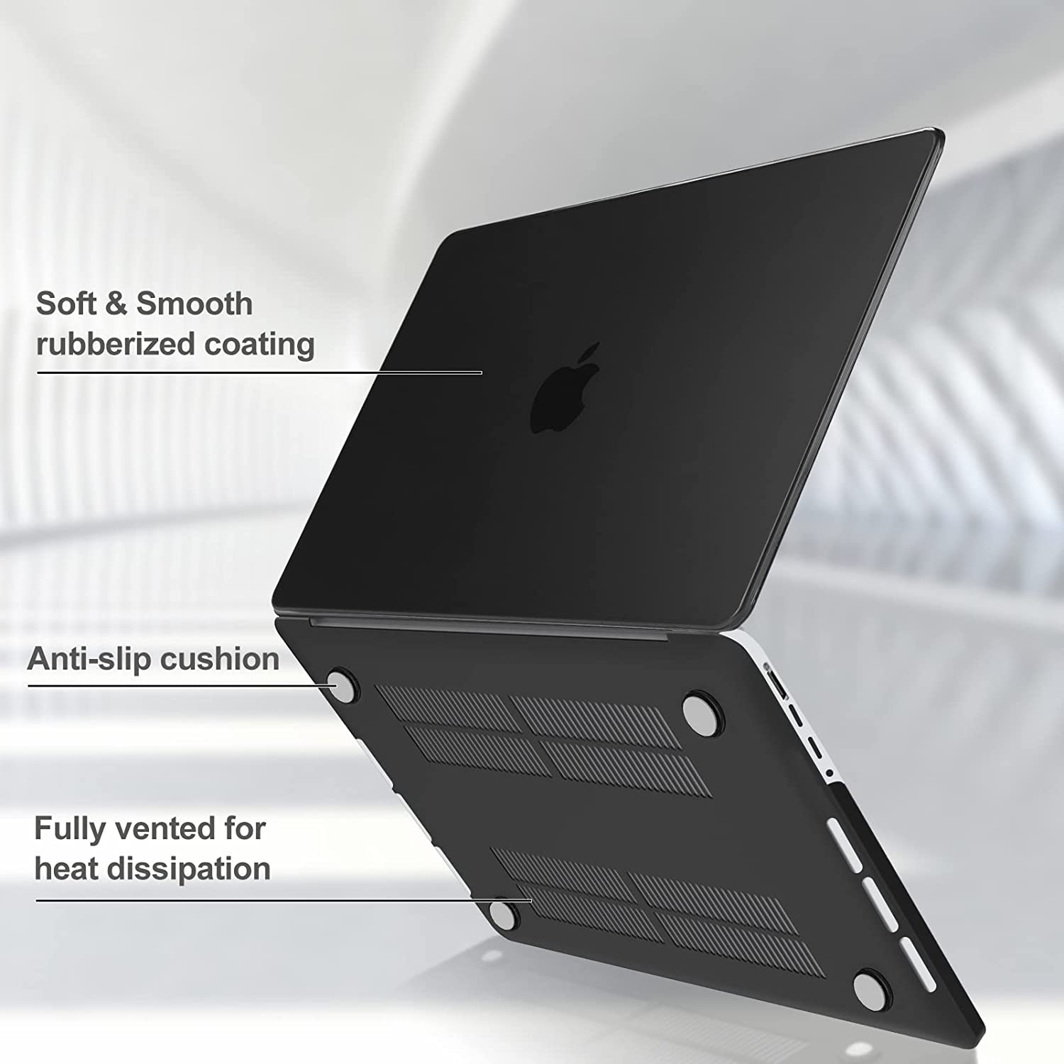 Procase for Macbook Pro 16.2 Inch 2024 (M4 A3403 A3186)/Pro 16 2023 2022 2021 (M3 A2991 /M2 A2780 /M1 A2485) with Touch ID, Slim Hard Shell Case with Keyboard Cover for Macbook Pro 16" -Black image number 3