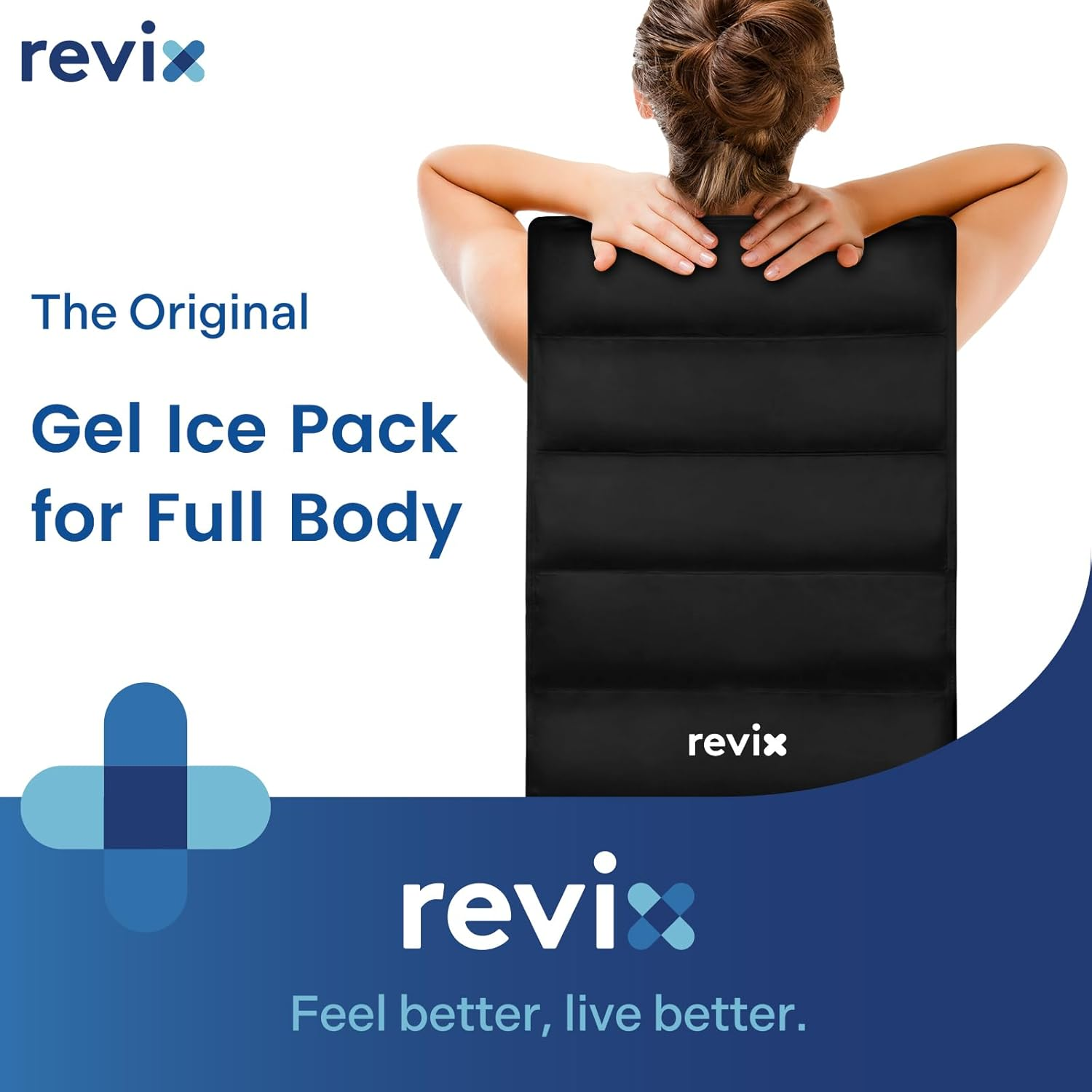 REVIX Full Body Ice Pack for Back, 47" X 17.5" Large Cold Packs Reusable Extra Large Gel Ice Pack for Entire Back Discomfort, Cold Compress Therapy for Shoulder Hip and Leg Relaxation image number 2