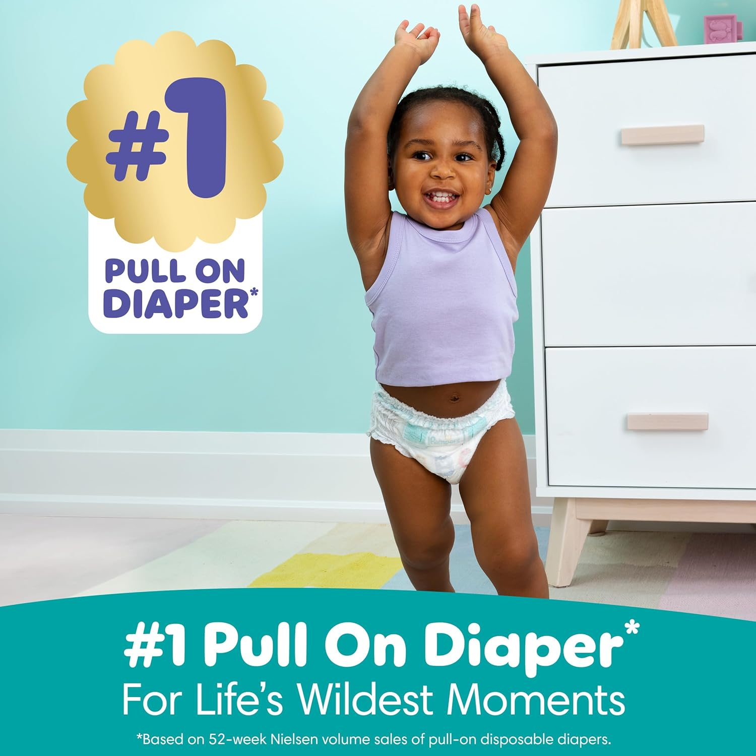 Pampers Diapers Size 6, 48 Count - Pull on Cruisers 360&deg; Fit Disposable Baby Diapers with Stretchy Waistband, Super Pack, Packaging & Prints May Vary image number 1