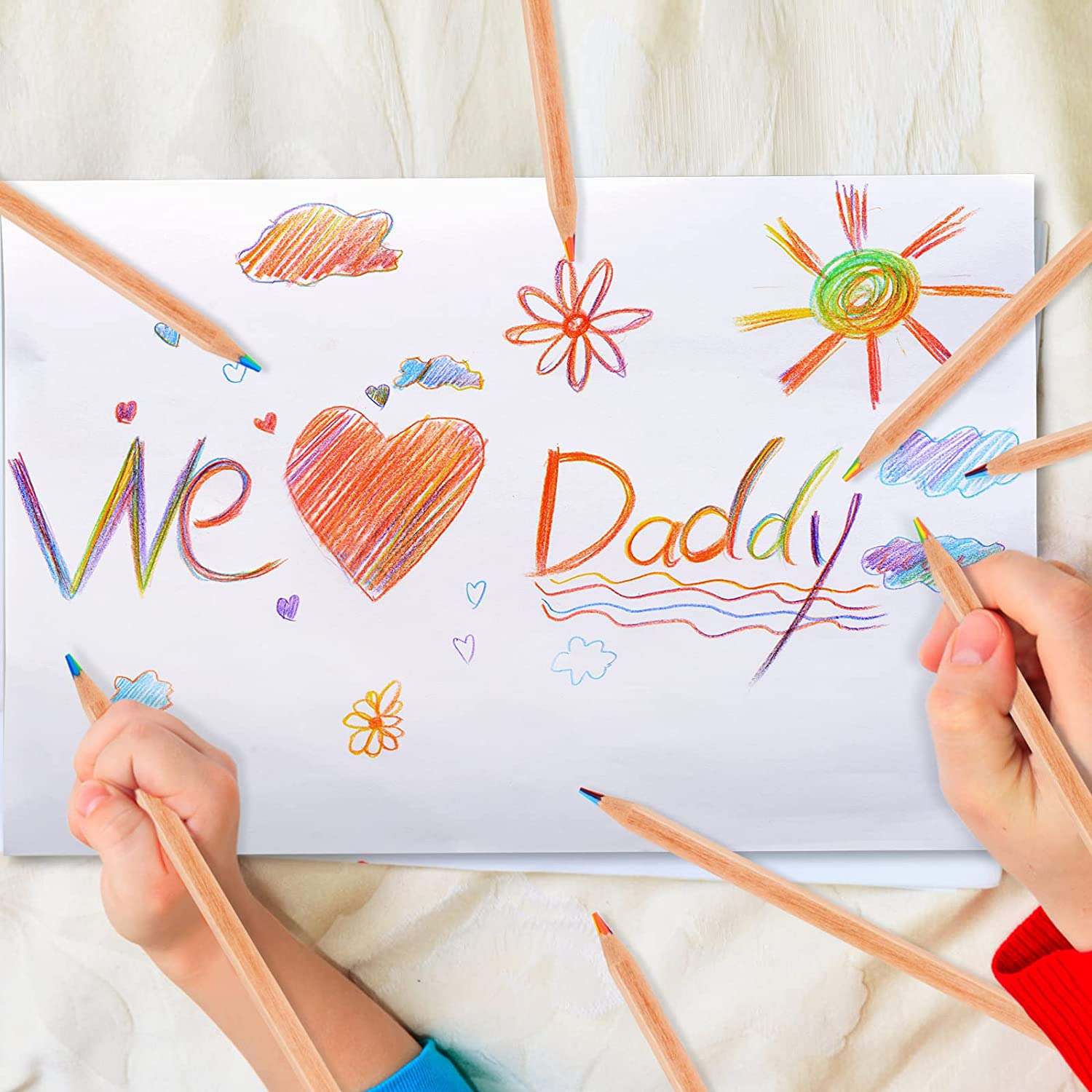 Nsxsu 30 Pieces Rainbow Pencils, 7 in 1 Rainbow Colored Pencil, Multi Colored Fun Pencils, Art Supplies for Drawing, Coloring, Sketching, Party Favours Bags image number 5