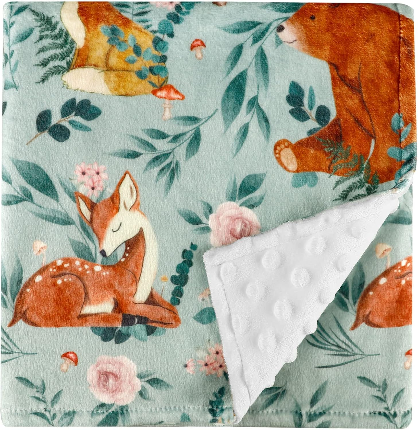 TANOFAR Baby Blanket for Girls Purple Floral Minky Blanket Super Soft Toddler Receiving Blanket with Dotted Backing 30 X 40 Inch