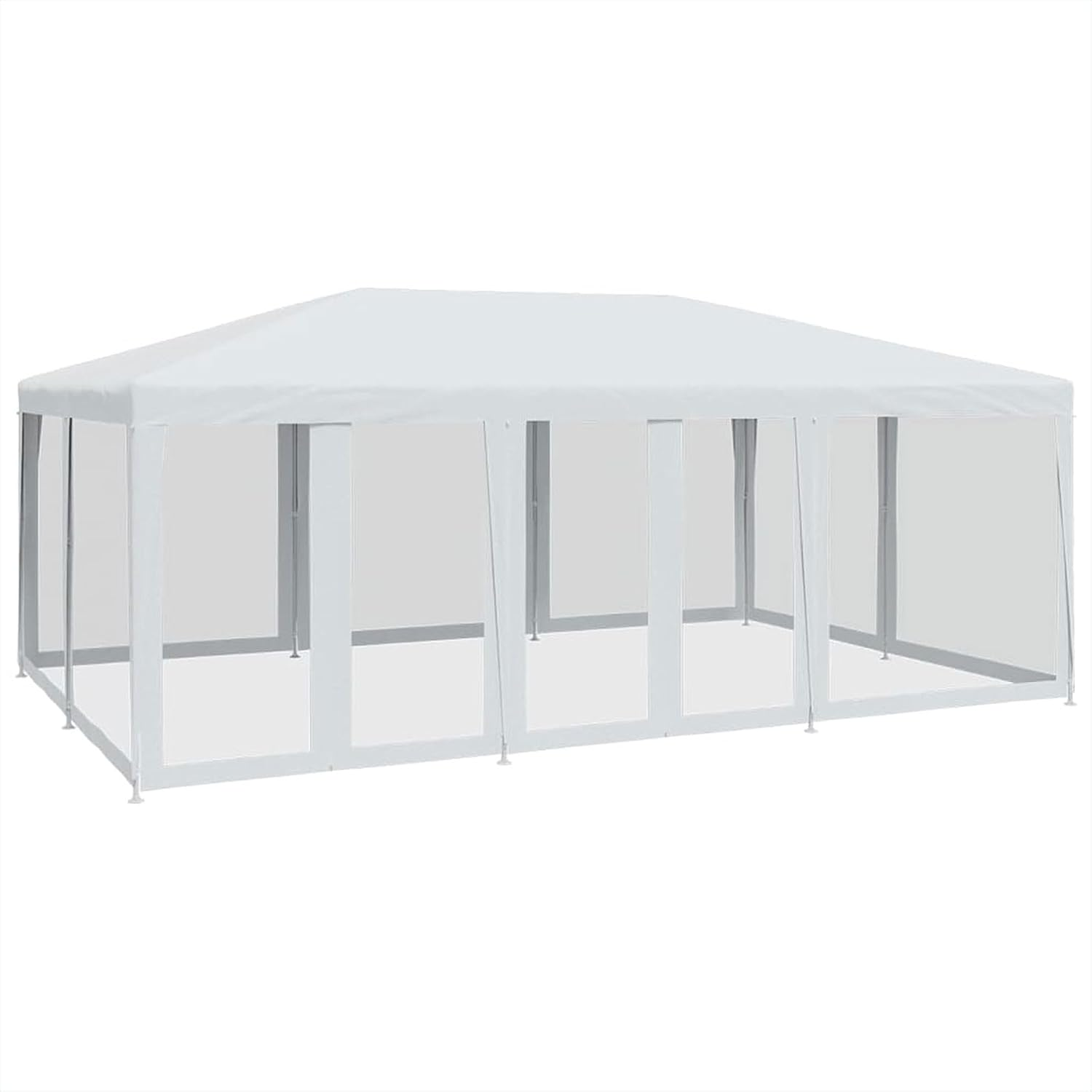 6X4M Marquee Gazebo, Camping Tent Wedding Gazebos Garden Shed 10 Mesh Sidewalls Outdoor Party Canopy Water Resistant and UV Patio Carport Car, White image number 6