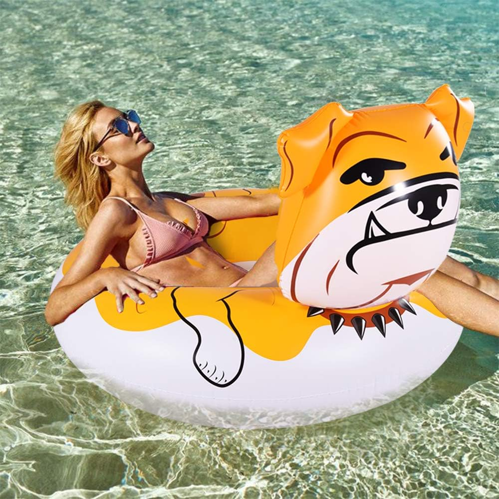 Bulldog Float, 53 Inches Giant Inflatable Pool Float Tube for Party, Summer Fun Pool Toys for Adults and Kids image number 1