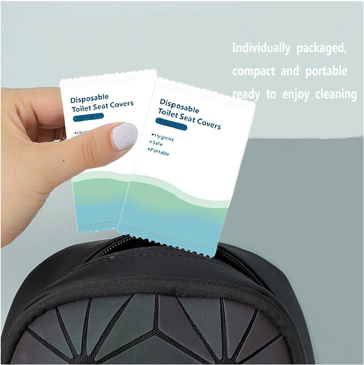 Toilet Seat Covers Disposable 50Pcs, Portable Toilet Seat Cover, Ecological Antibacterial Universal Potty Shields, Biodegradable Paper, Waterproof, Individually Packed for Travel, Kids and Adults image number 2