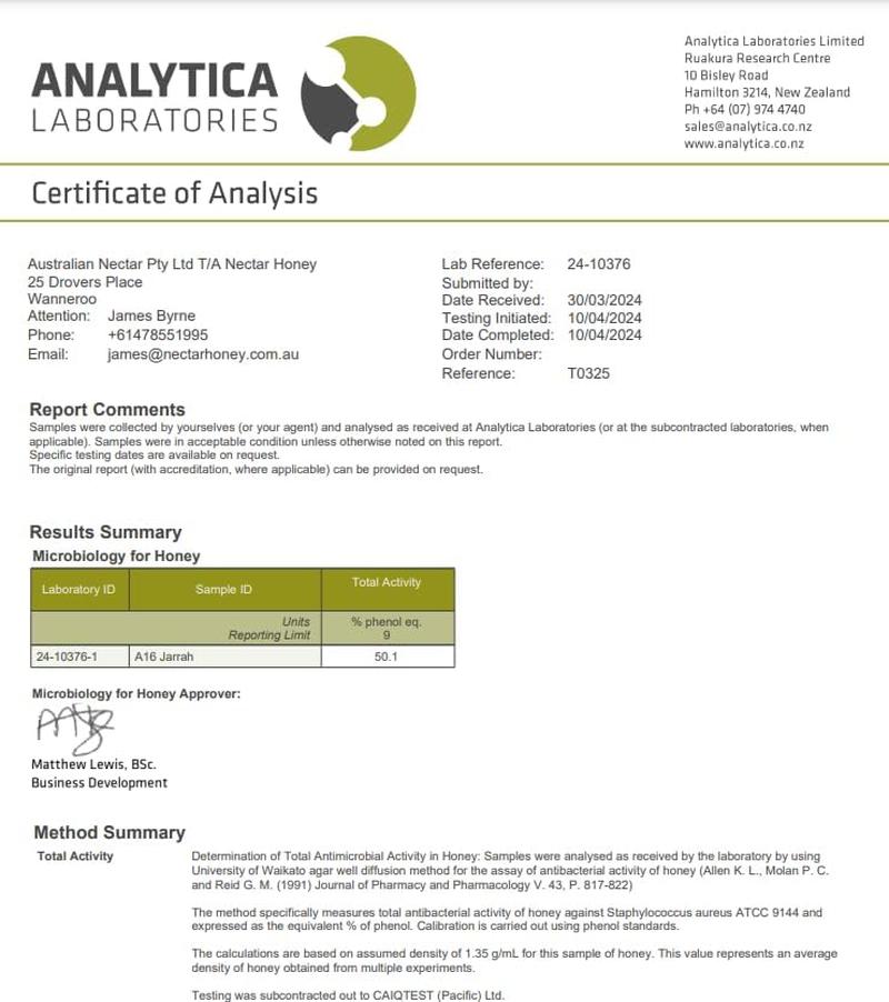 Jarrah Honey - Bio Active TA35+ Raw Honey image number 4