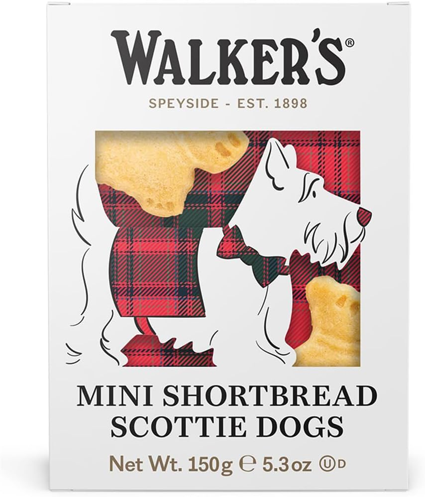 Walkers Shortbread Mini Scottie Dogs, Traditional Pure Butter Shortbread Cookies in Novelty Packaging, 5.3 Ounce Decorative Carton