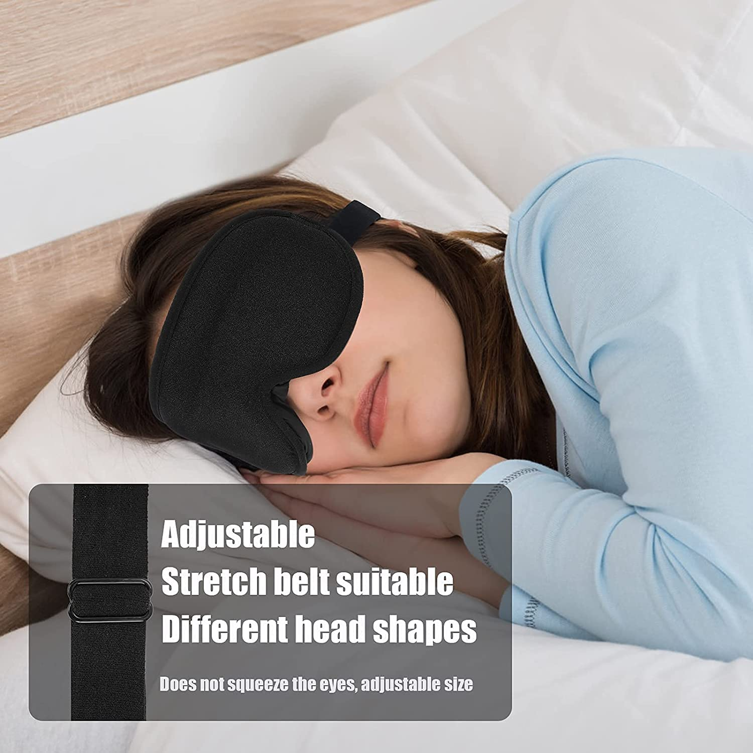 Sleep Mask, NEESTARTLY 3D Concave Design, Non Pressure, Ultra-Soft, Adjustable Eye Mask for Women Men, Eye Shades for Travel/Naps/Yoga/Insomnia image number 1