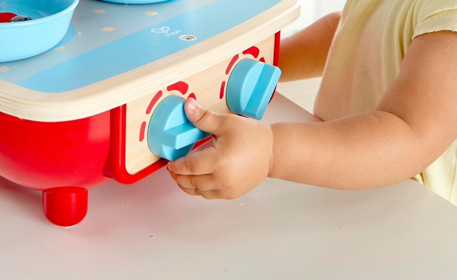 Hape 6Pc Toddler Kitchen Play Set &ndash; Wooden Pretend Cooking Toy with Stove, Pot, Pan & Utensils &ndash; Fun Role-Playing for Kids & Children &ndash; Safe & Durable &ndash; Ages 18M+ - Black image number 1