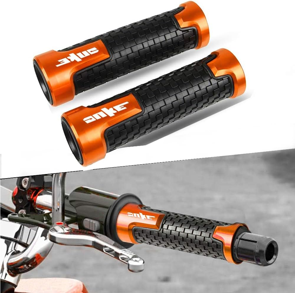 Universal Duke Handlebar Ends 22Mm 7/8" - 2Pcs Moto Grips Ends for Duke 125 200 390 690 790 890 1190 1290/Adventure (Orange)