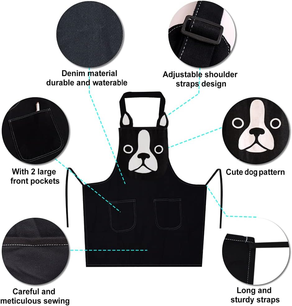 KIMCHOMERSE Cute Apron for Women Girl, Aprons with Front Pocket for Cooking Serving Painting Gardening, Gifts for Friends image number 2