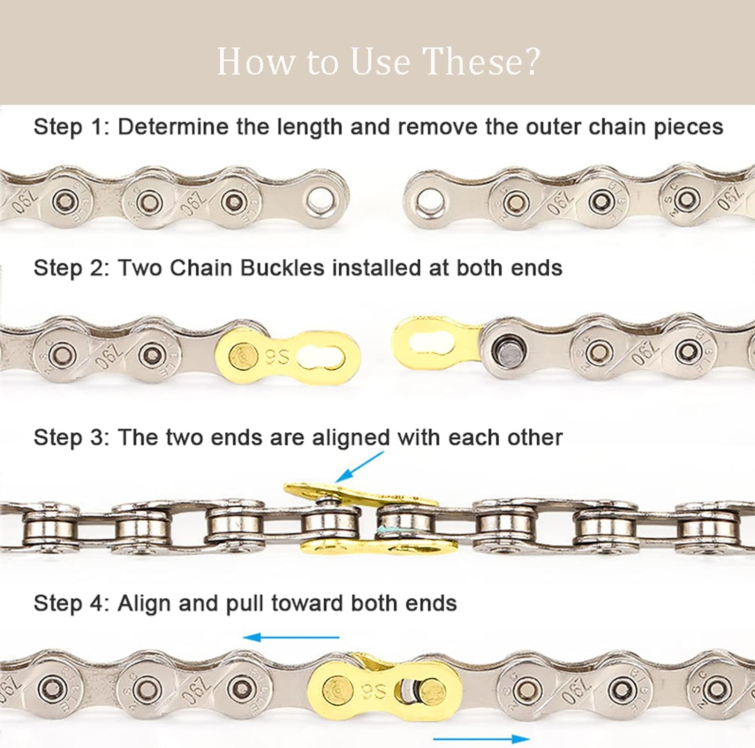 8 Pairs Bicycle Missing Link, 6/7/8/9/10/11/12 Speed Bike Chain Connector Lock Set, MTB Road Bicycle Connector for Quick Master Link Joint Chain Pin (11 Speed) - 11 Speed image number 4
